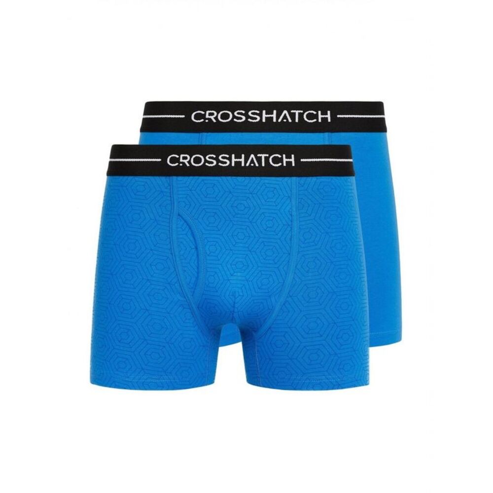 Crosshatch Mens Hexter Boxer Shorts (Pack of 2) / Blue